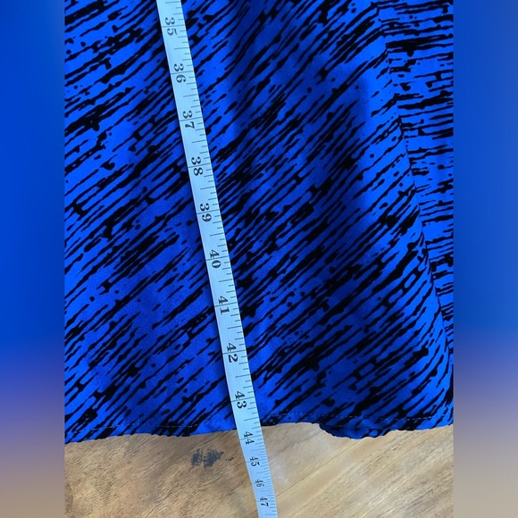 Laura Byrne Blue Flocked Vintage Fit Flare Retro Swing Dress Prom Wedding Formal - Picture 14 of 15